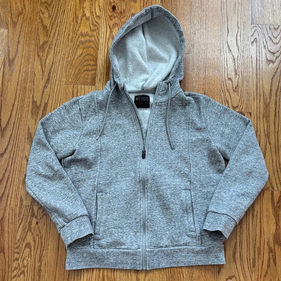 Figs Jackets & Blazers - FIGS Essential Fleece Hoodie Gray Full Zip Medical Jacket Nurse Women’s Small